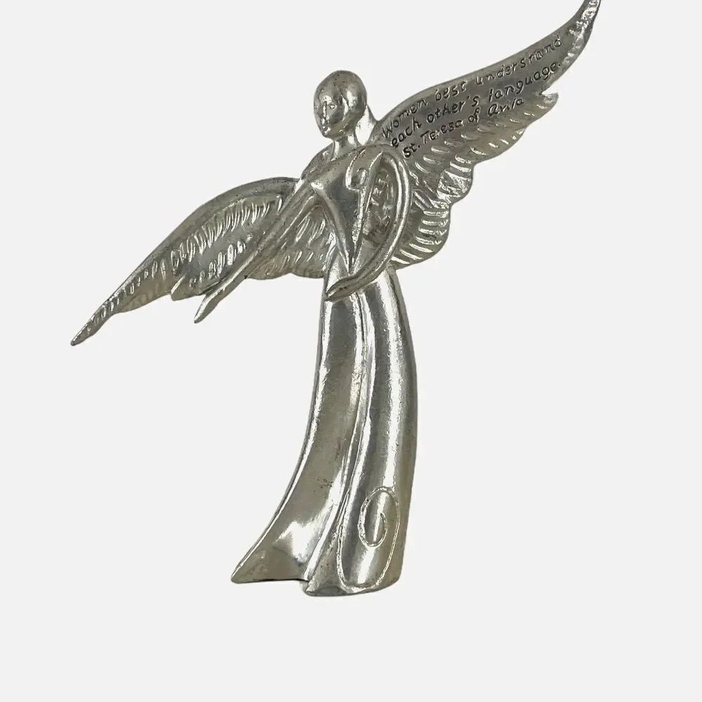 Small silver angel figurine